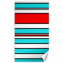 Blue, Red, And White Lines Canvas 40  X 72   by Valentinaart