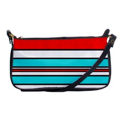 Blue, Red, And White Lines Shoulder Clutch Bags by Valentinaart