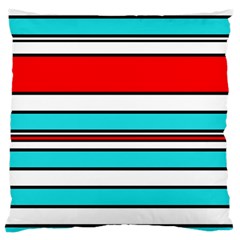 Blue, Red, And White Lines Standard Flano Cushion Case (two Sides) by Valentinaart