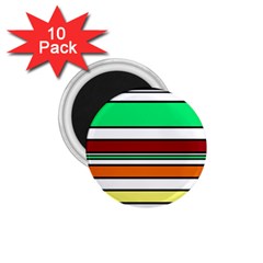 Green, Orange And Yellow Lines 1 75  Magnets (10 Pack)  by Valentinaart