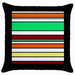 Green, Orange And Yellow Lines Throw Pillow Case (black) by Valentinaart