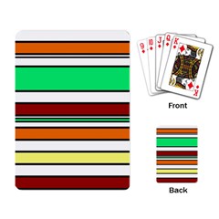 Green, Orange And Yellow Lines Playing Card by Valentinaart