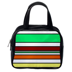 Green, Orange And Yellow Lines Classic Handbags (one Side) by Valentinaart