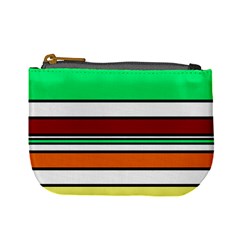 Green, Orange And Yellow Lines Mini Coin Purses by Valentinaart