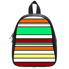 Green, Orange And Yellow Lines School Bags (small)  by Valentinaart