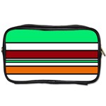 Green, orange and yellow lines Toiletries Bags Front