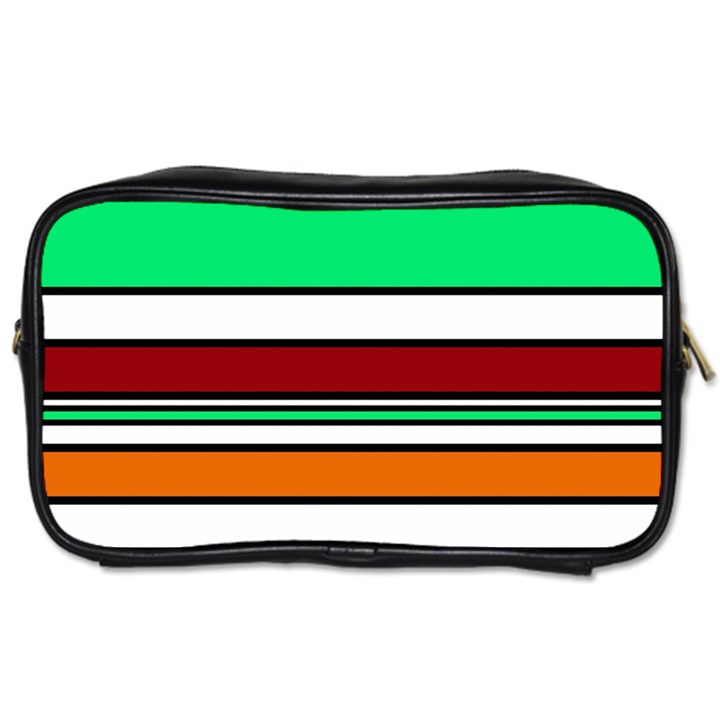 Green, orange and yellow lines Toiletries Bags