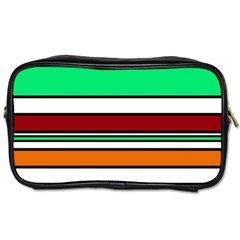 Green, Orange And Yellow Lines Toiletries Bags 2-side by Valentinaart