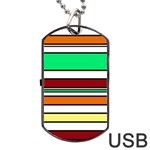 Green, orange and yellow lines Dog Tag USB Flash (Two Sides)  Front