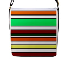 Green, Orange And Yellow Lines Flap Messenger Bag (l)  by Valentinaart