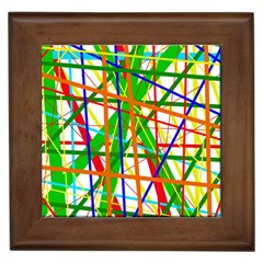 Colorful Lines Framed Tiles by Valentinaart