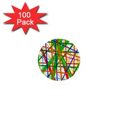 Colorful Lines 1  Mini Buttons (100 Pack)  by Valentinaart