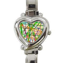 Colorful Lines Heart Italian Charm Watch by Valentinaart