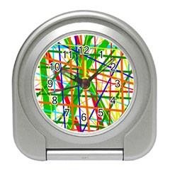 Colorful Lines Travel Alarm Clocks by Valentinaart