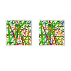 Colorful Lines Cufflinks (square) by Valentinaart