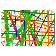 Colorful Lines Large Doormat  by Valentinaart