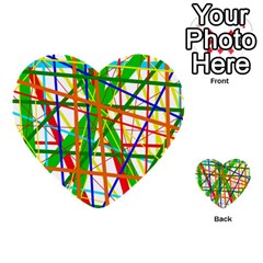 Colorful Lines Multi-purpose Cards (heart)  by Valentinaart