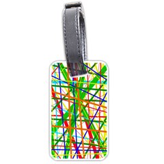 Colorful Lines Luggage Tags (one Side)  by Valentinaart