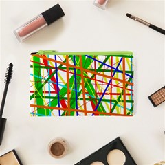 Colorful Lines Cosmetic Bag (xs) by Valentinaart