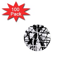 Black And White Abstract Design 1  Mini Magnets (100 Pack)  by Valentinaart