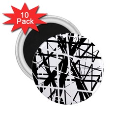 Black And White Abstract Design 2 25  Magnets (10 Pack)  by Valentinaart