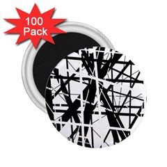 Black And White Abstract Design 2 25  Magnets (100 Pack)  by Valentinaart