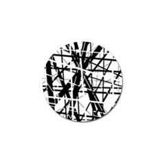 Black And White Abstract Design Golf Ball Marker (10 Pack) by Valentinaart