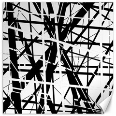 Black And White Abstract Design Canvas 12  X 12   by Valentinaart