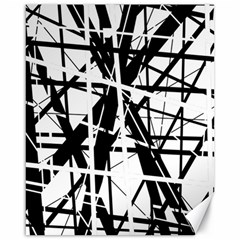 Black And White Abstract Design Canvas 16  X 20   by Valentinaart