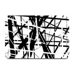 Black And White Abstract Design Plate Mats by Valentinaart