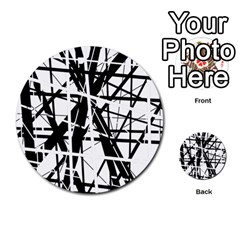 Black And White Abstract Design Multi-purpose Cards (round)  by Valentinaart