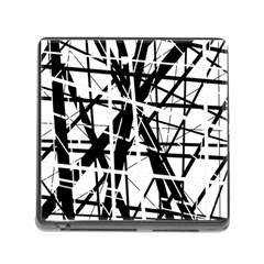 Black And White Abstract Design Memory Card Reader (square) by Valentinaart