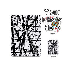 Black And White Abstract Design Playing Cards 54 (mini)  by Valentinaart