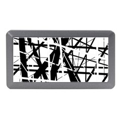 Black And White Abstract Design Memory Card Reader (mini) by Valentinaart