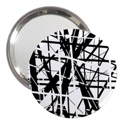 Black And White Abstract Design 3  Handbag Mirrors by Valentinaart