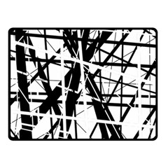 Black And White Abstract Design Double Sided Fleece Blanket (small)  by Valentinaart