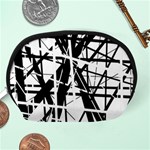 Black and white abstract design Accessory Pouches (Medium)  Back