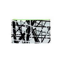 Black And White Abstract Design Cosmetic Bag (xs) by Valentinaart