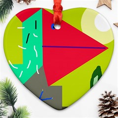 Abstract Bird Ornament (heart)  by Valentinaart