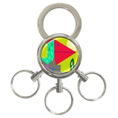 Abstract Bird 3-ring Key Chains by Valentinaart