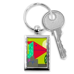 Abstract Bird Key Chains (rectangle)  by Valentinaart