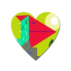 Abstract Bird Heart Magnet by Valentinaart