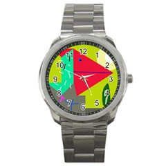 Abstract Bird Sport Metal Watch by Valentinaart