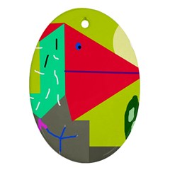 Abstract Bird Oval Ornament (two Sides) by Valentinaart