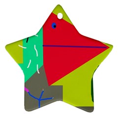 Abstract Bird Star Ornament (two Sides)  by Valentinaart