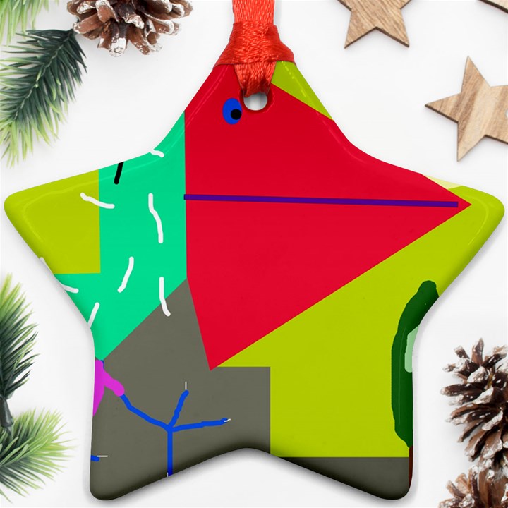 Abstract bird Star Ornament (Two Sides) 