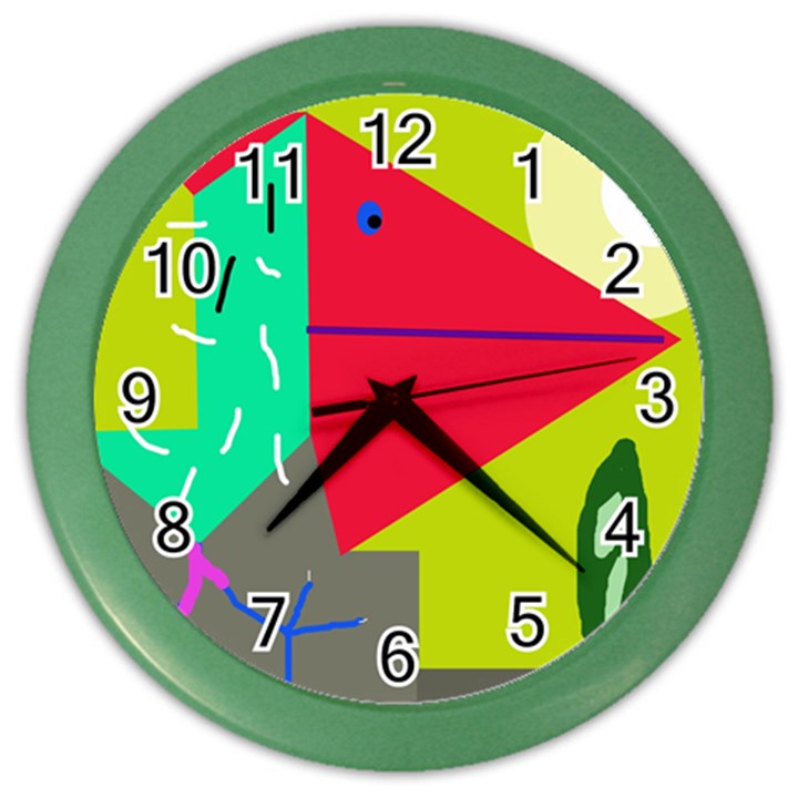 Abstract bird Color Wall Clocks