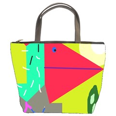 Abstract Bird Bucket Bags by Valentinaart