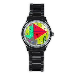 Abstract Bird Stainless Steel Round Watch by Valentinaart