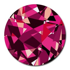 Red Broken Glass Round Mousepads by Valentinaart